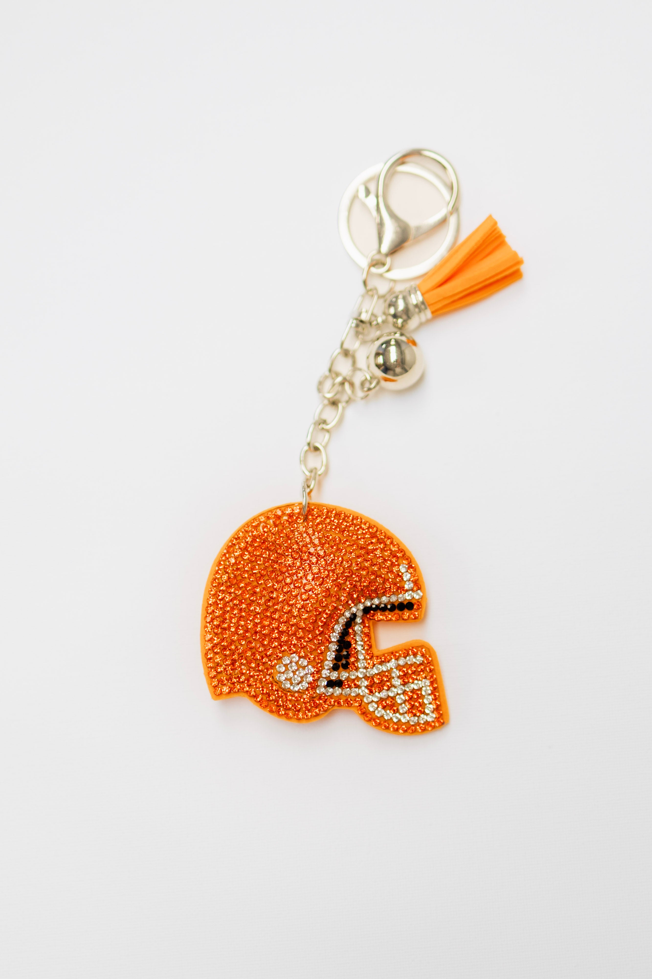 Orange Football Helmet Charm