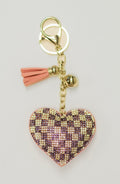 Black and White Checkered Heart Charm