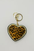 Leopard Print Heart Charm