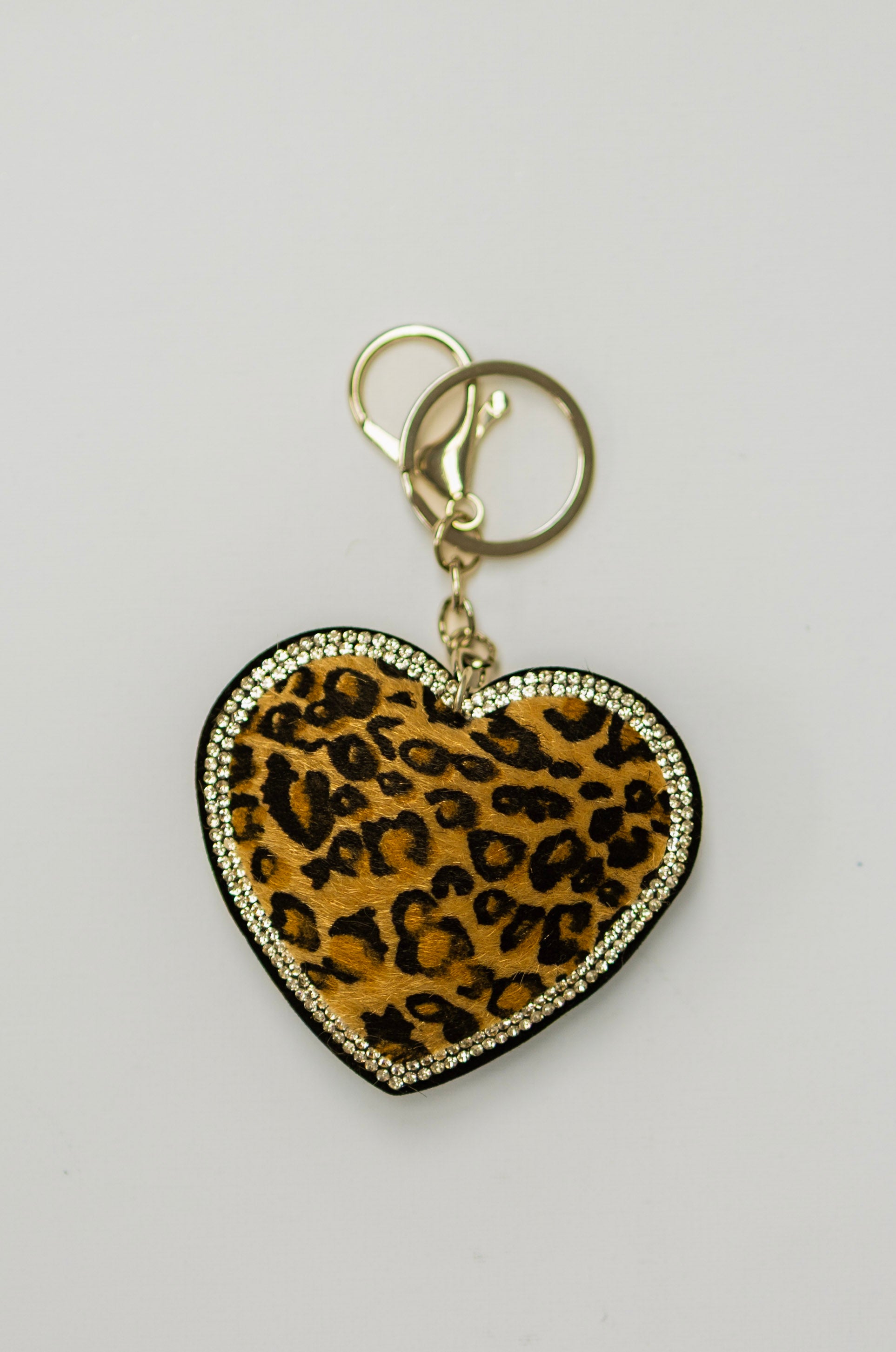 Leopard Print Heart Charm