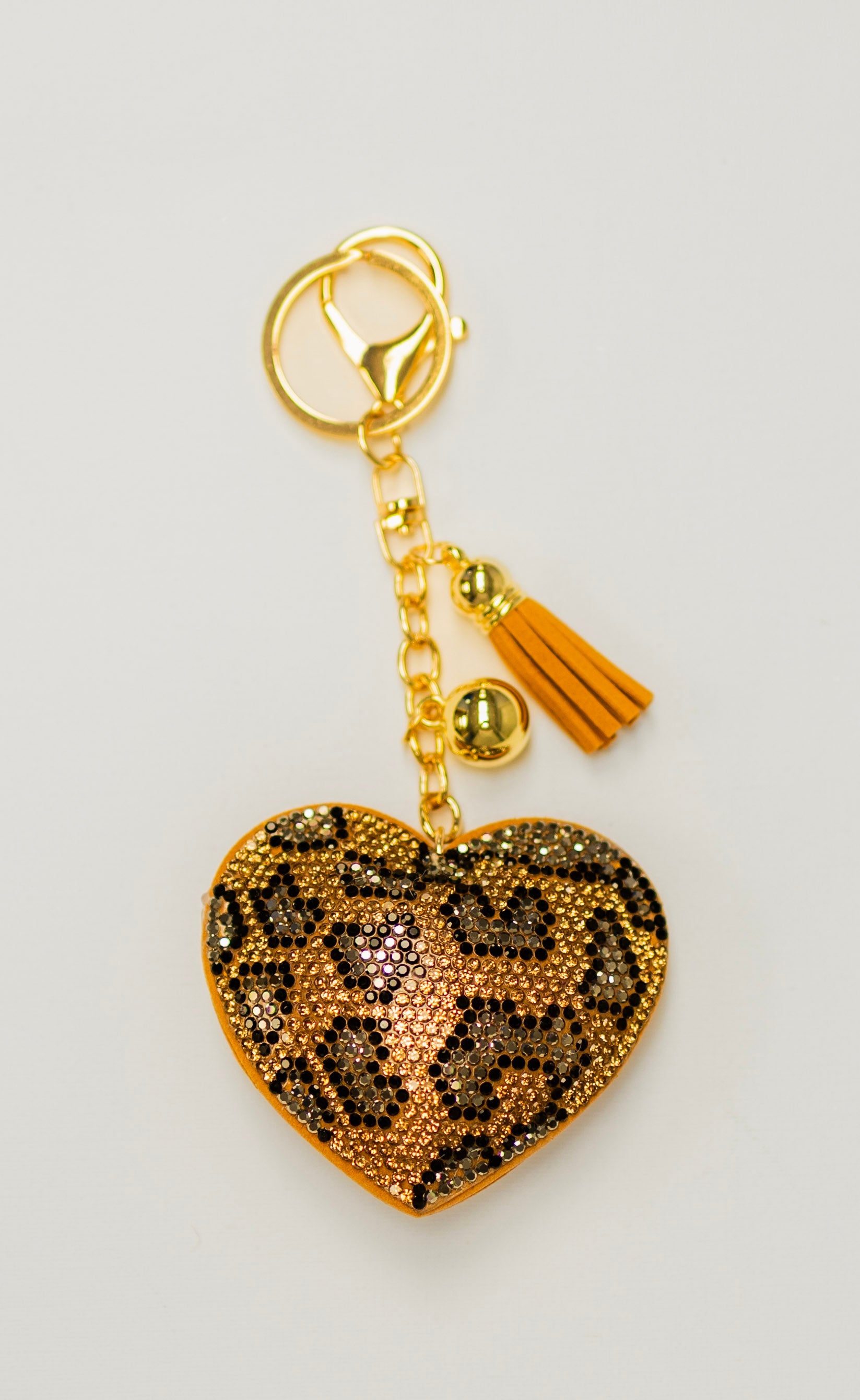 Orange Cheetah Heart Charm