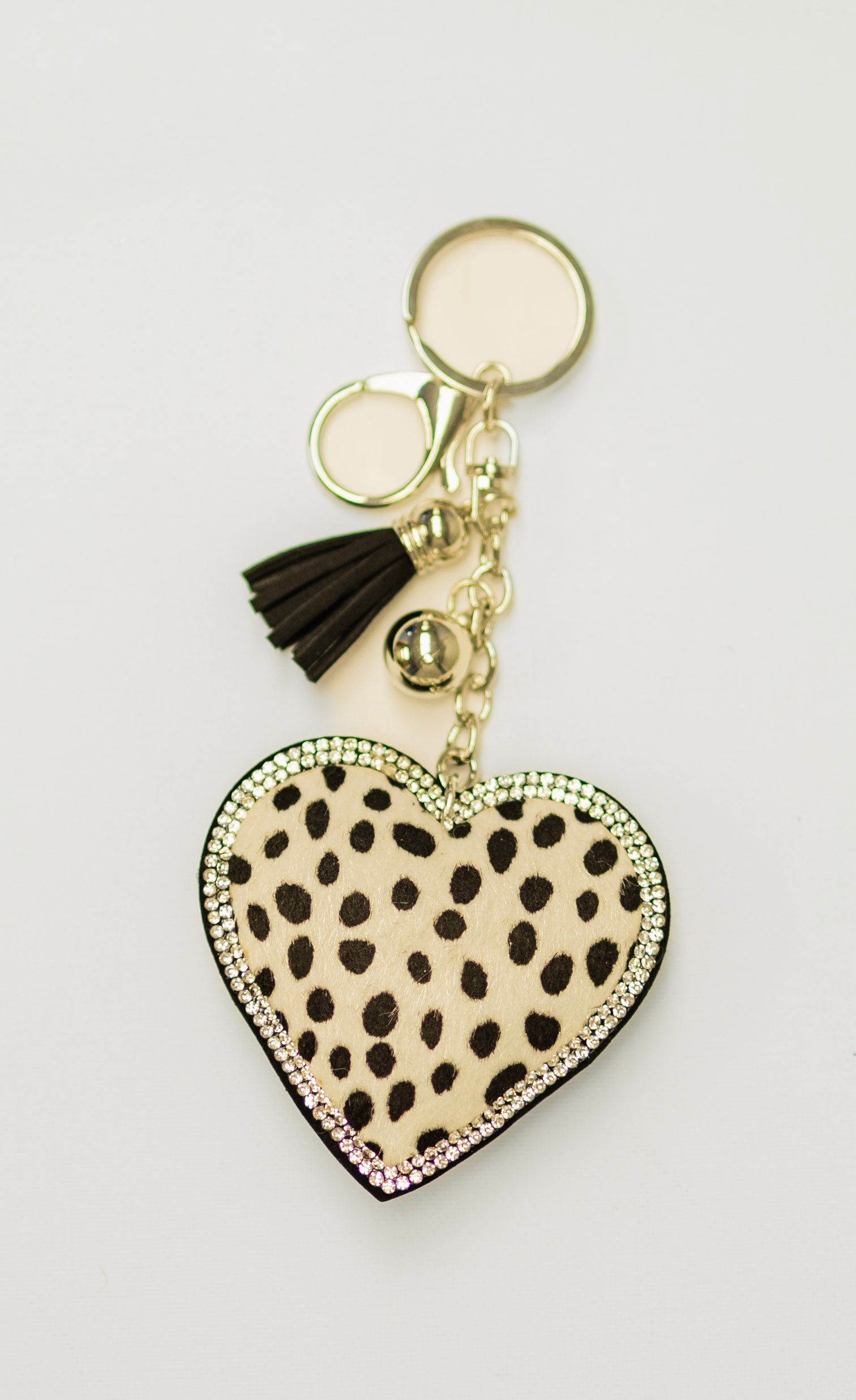 Leopard Print Heart Charm