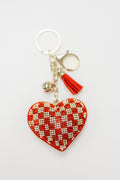 Red Checkered Heart Charm