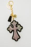 White and Black Cross Charm