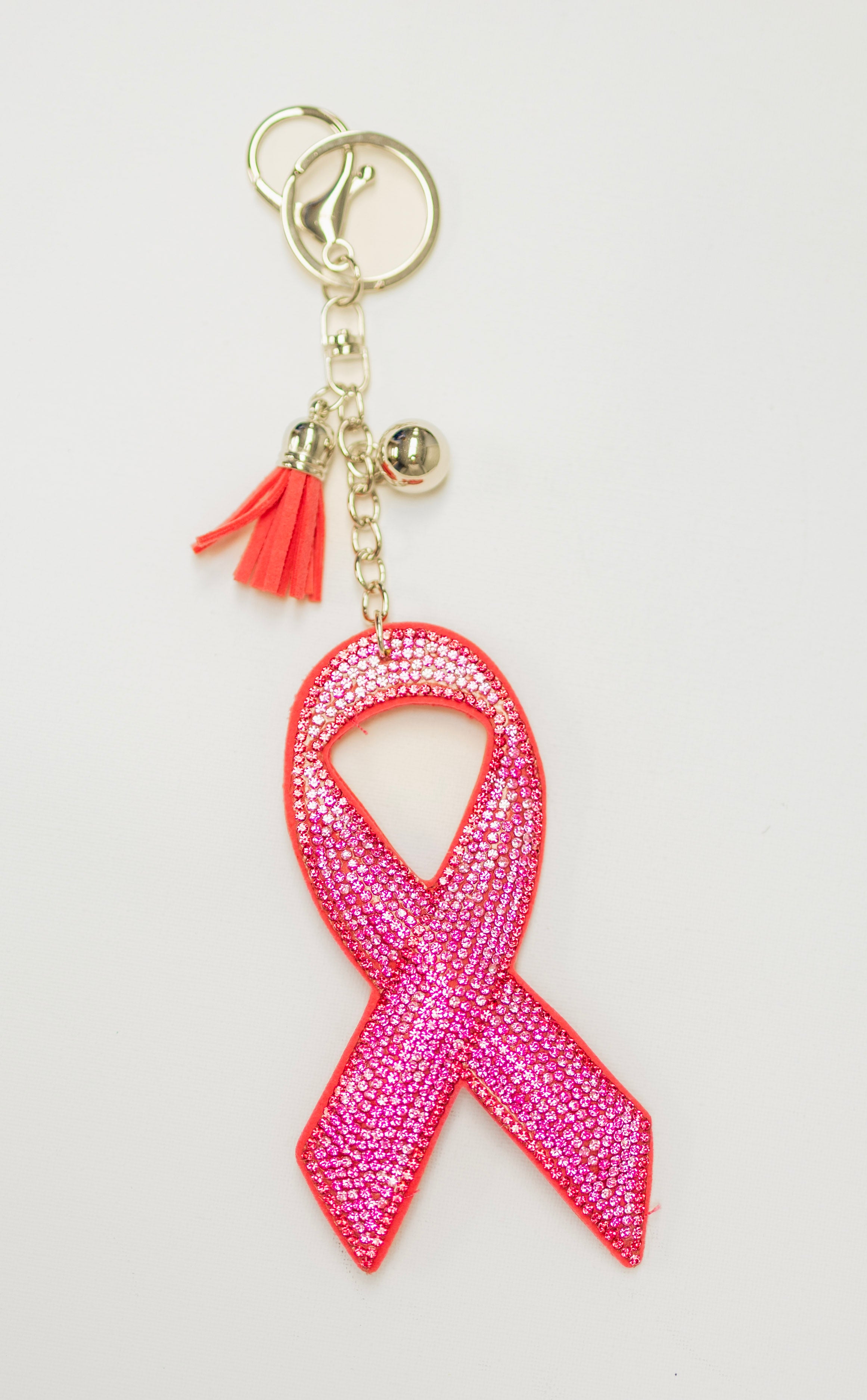 Pink Cancer Ribbon Charm