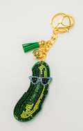 Pickle With Blue Sunglasses Charm