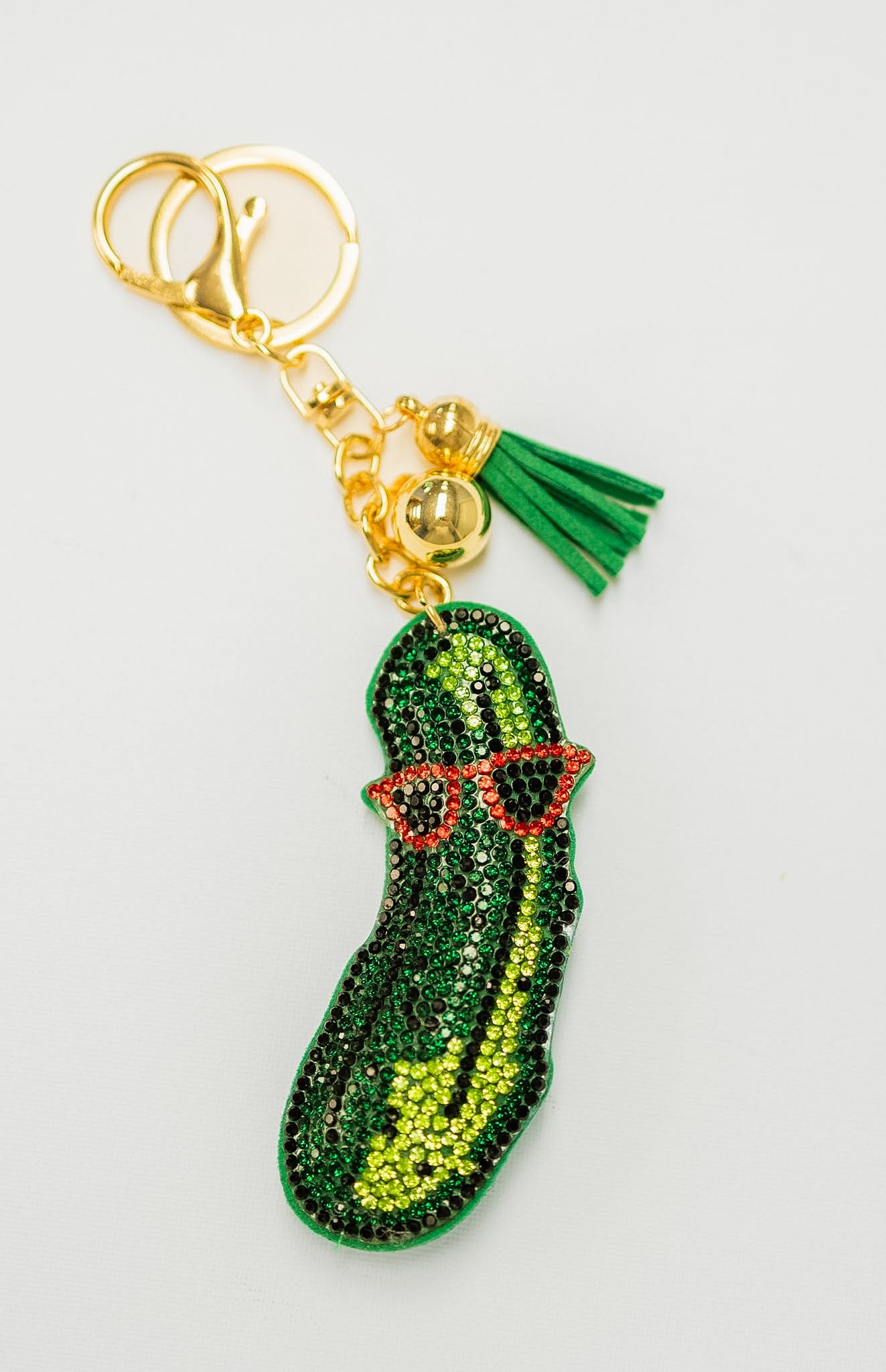Pickle With Red Sunglasses Charm