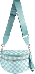 Ice Blue and White Checkered