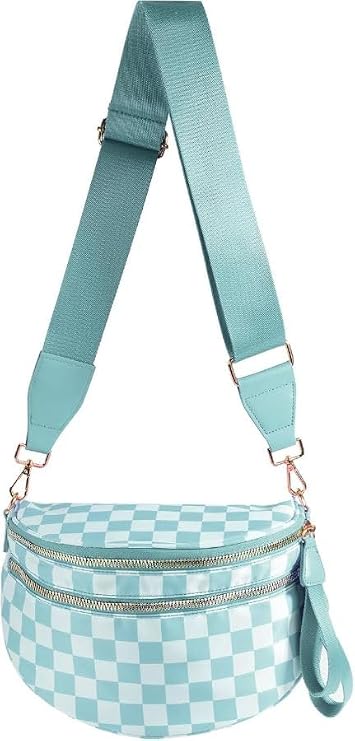 Ice Blue and White Checkered
