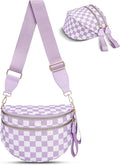 Lavender & White White Checkered Bum Bag